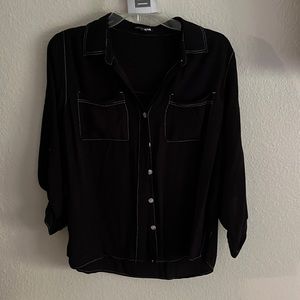 Fashion Nova Black Button Up Blouse
